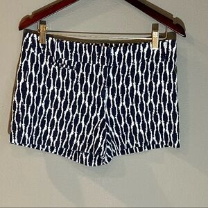 Loft Navy Jacquard Textured Ikat Riviera Shorts Size 6P